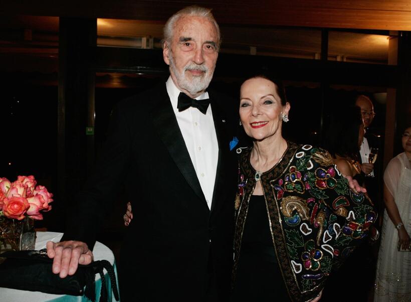 Christopher Lee and his wife Gitte at the Montblanc VIP Charity Gala.