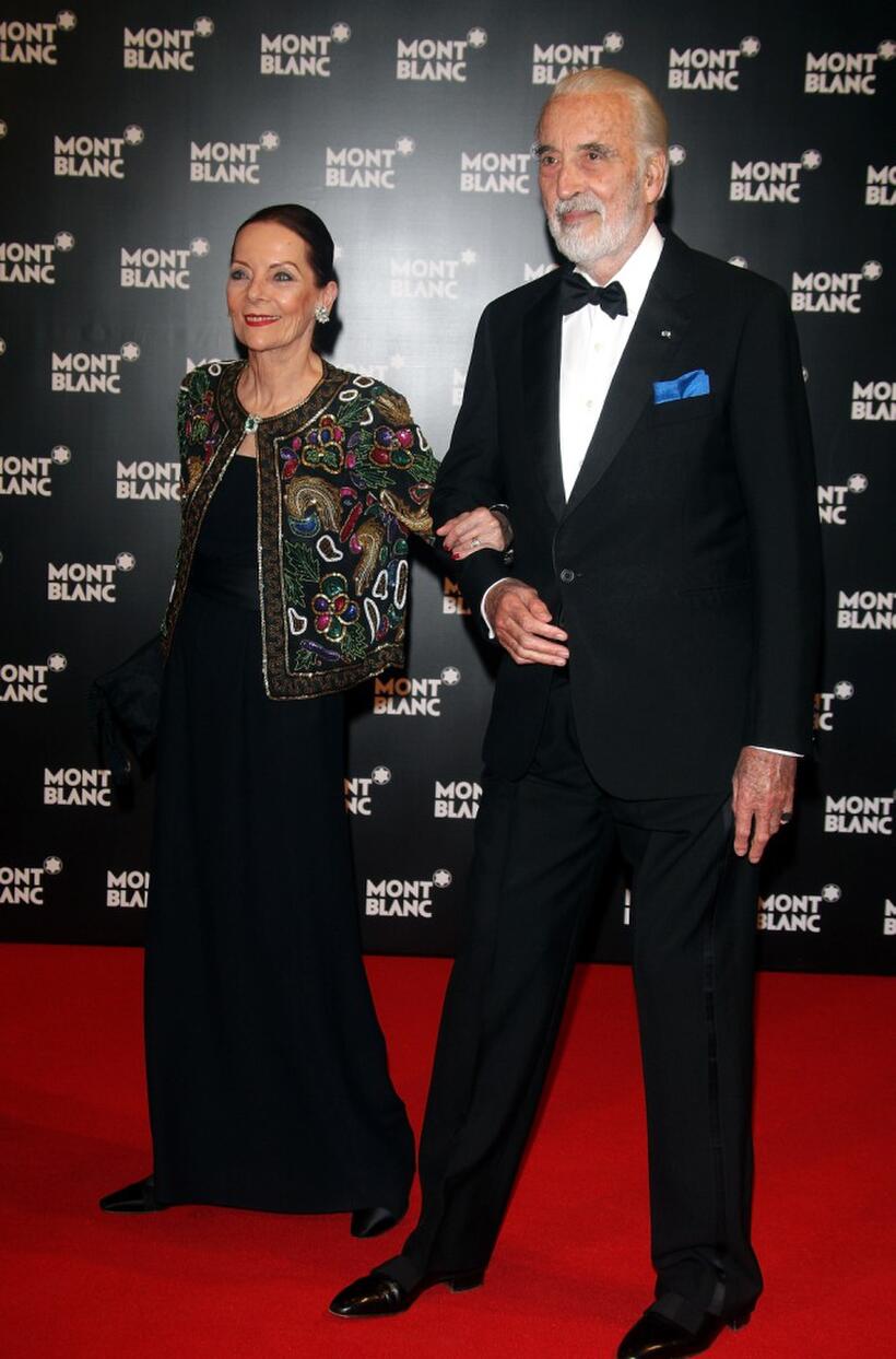 Christopher Lee and his wife Gitte at the Montblanc VIP Charity Gala.
