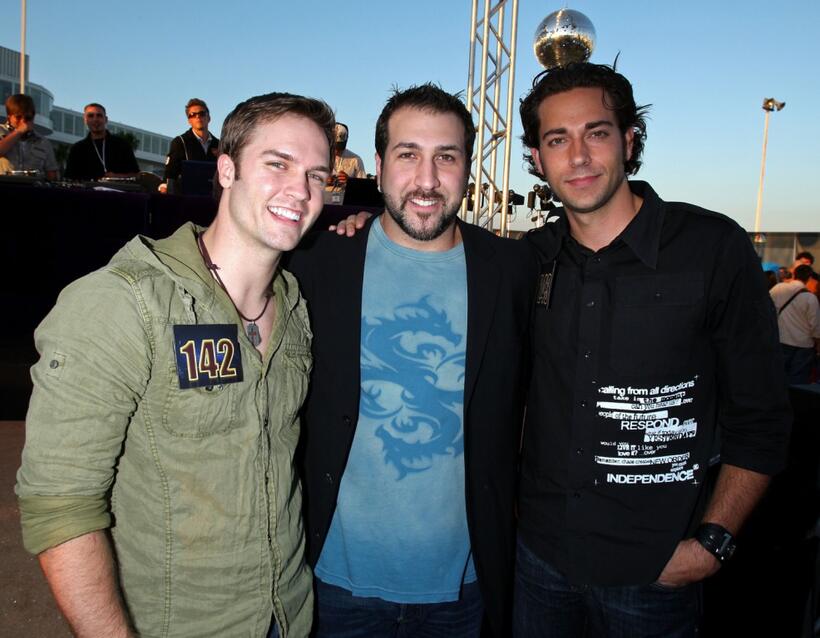 Scott Porter, Joey Fatone and Zachary Levi at the NBC All-Star Party during the 2007 Summer Television Critics Association Press Tour.