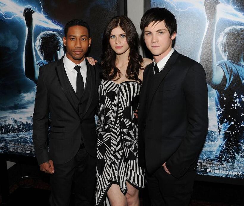 Brandon T. Jackson, Alexandra Daddario and Logan Lerman at the premiere of "Percy Jackson & The Olympians: The Lightning Thief."