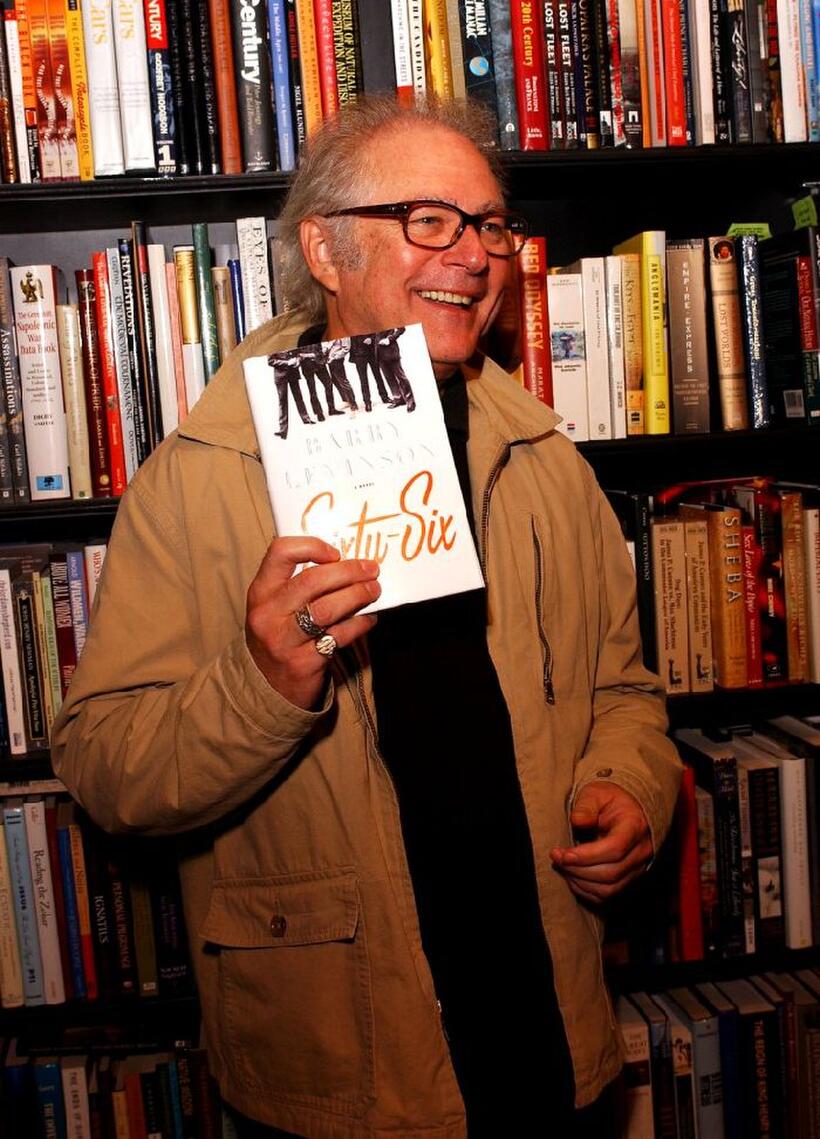 Barry Levinson at an autograph party at Book Soup with his new novel "Sixty-Six".