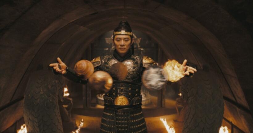Jet Li as Emperor Han in "The Mummy: Tomb of the Dragon Emperor."