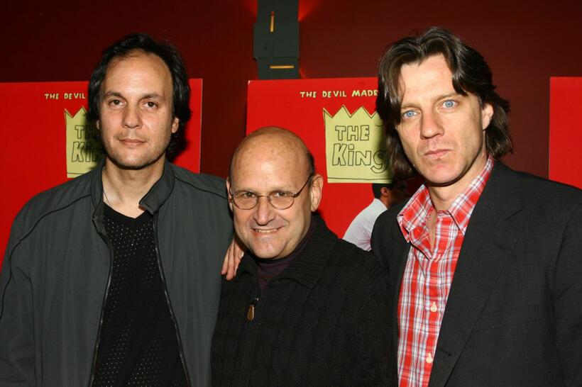 Milo Addica, Ed Pressman and Director James Marsh at the premiere of "The King."