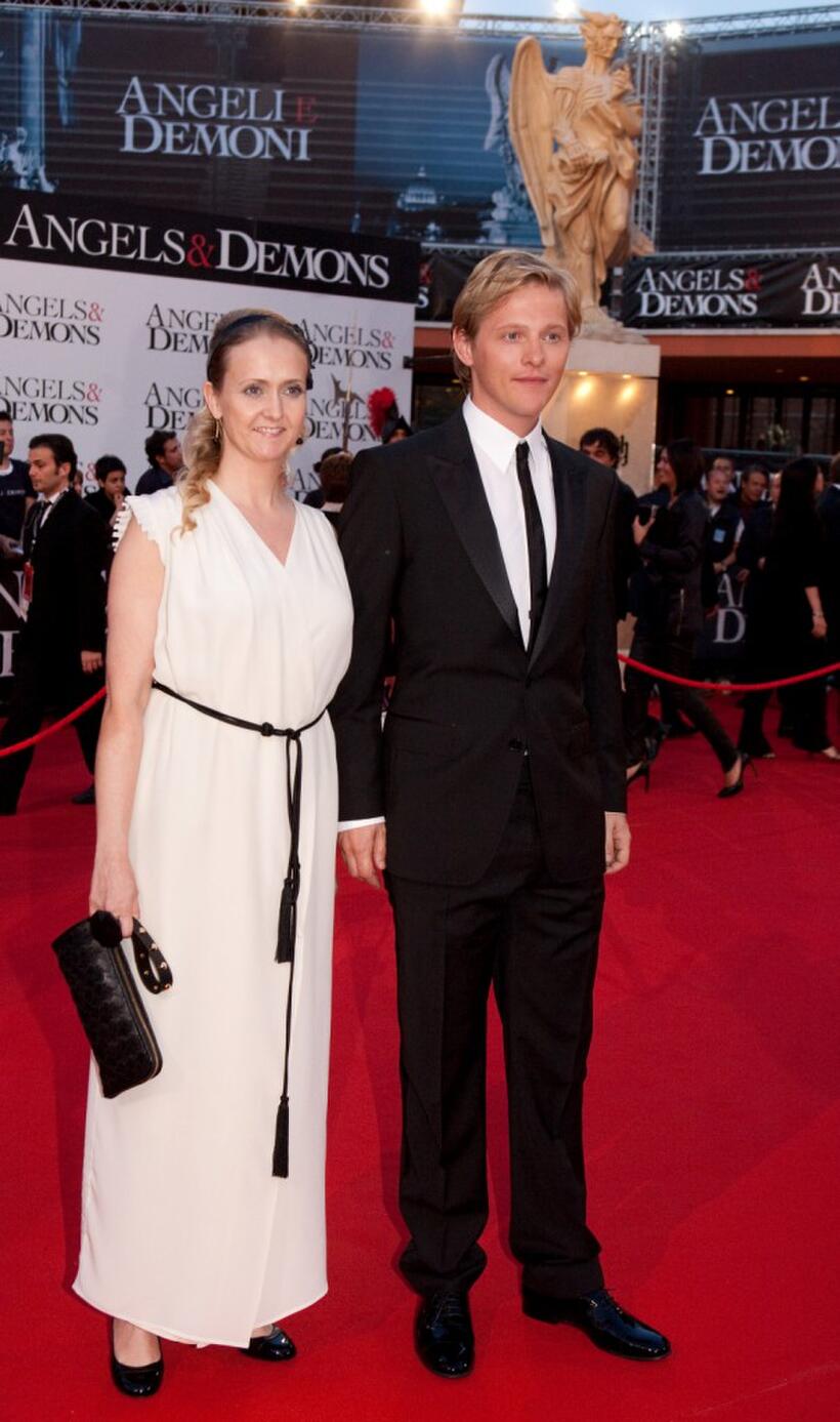 Thure Lindhardt and Guest at the world premiere of "Angels & Demons."