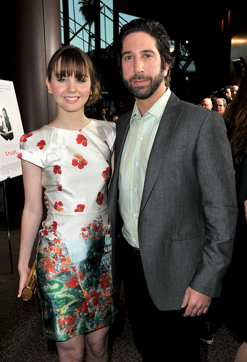 Liana Liberato and producer David Schwimmer at the California premiere of "Trust."