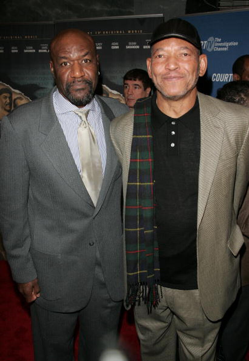 Delroy Lindo and Delbert Tibbs at the premiere of "The Exonerated."