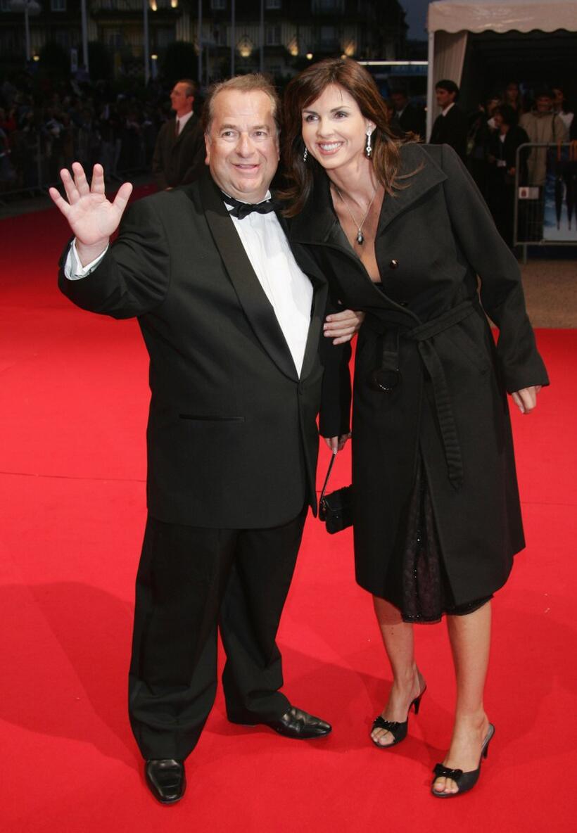 Paul Loup Sulitzer and Caroline Barclay at the premiere of "King of California" during the 33rd Deauville Film Festival.
