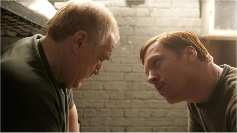 Brian Cox as Frank Perry and Damian Lewis as Rizza in "The Escapist."