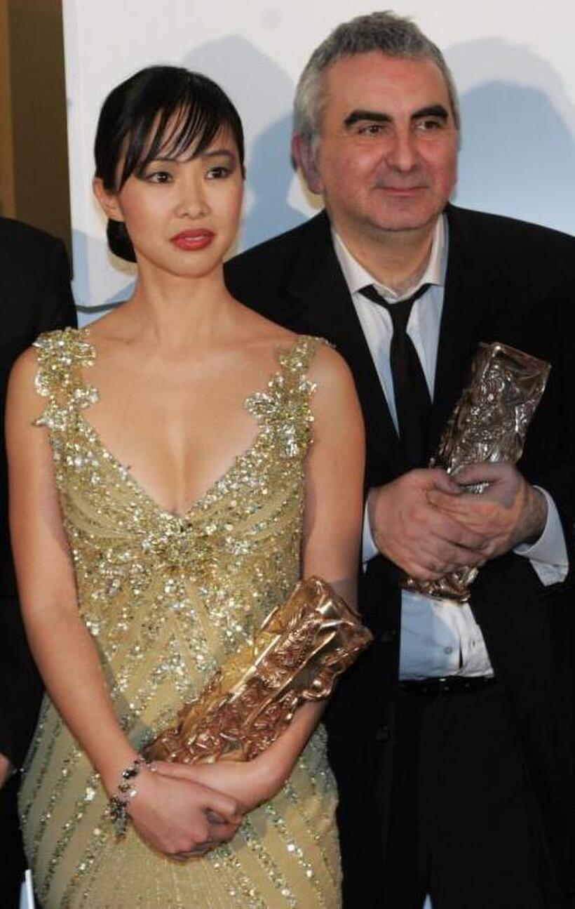 Linh-Dan Pham and Tonino Benaquista at the 31st Nuit des Cesar France's top movie awards.