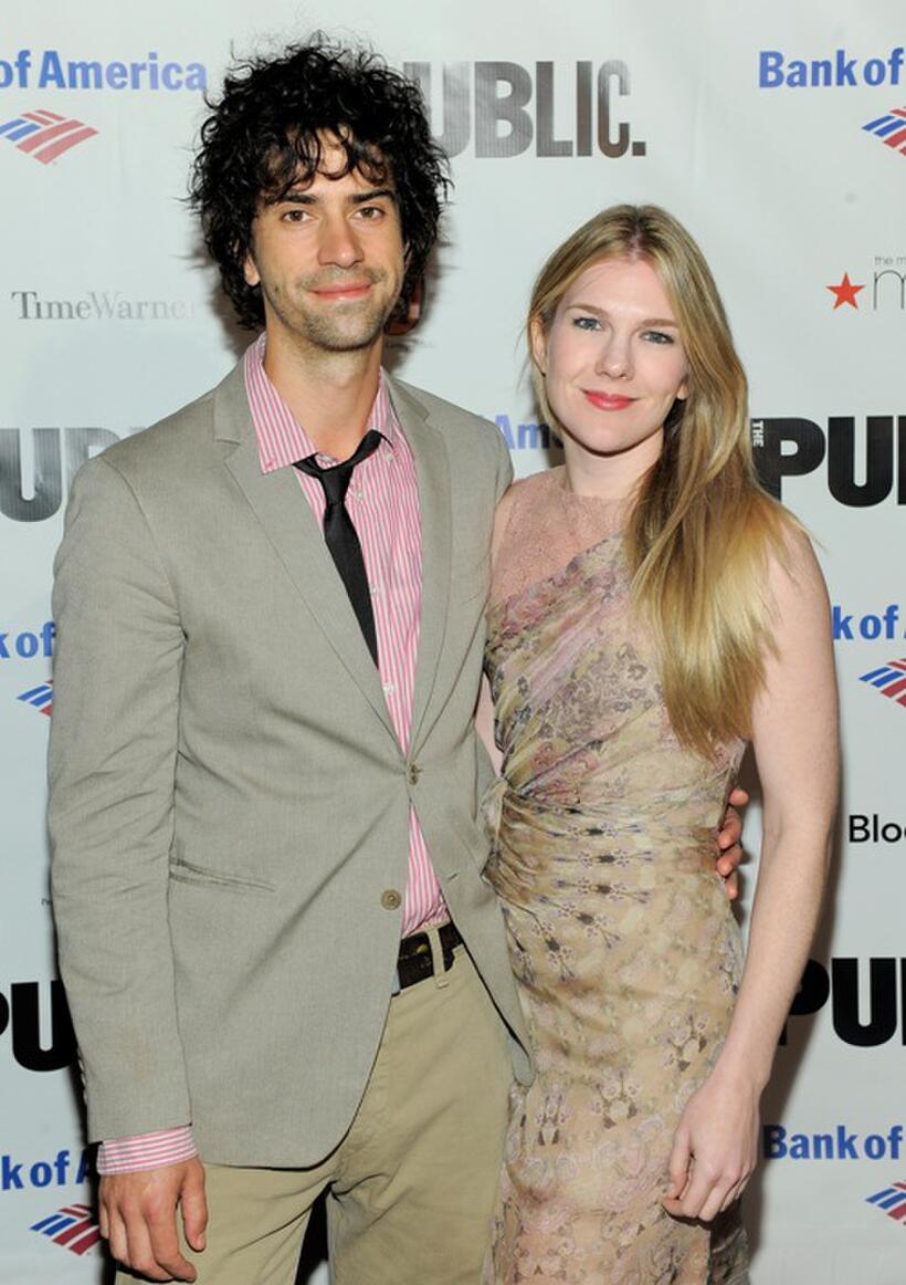 Hamish Linklater and Lily Rabe at the opening night celebration of "The Winter's Tale."