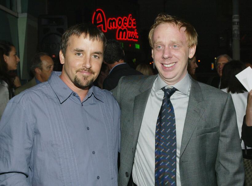 Richard Linklater and Mike White at the premiere of "School of Rock."