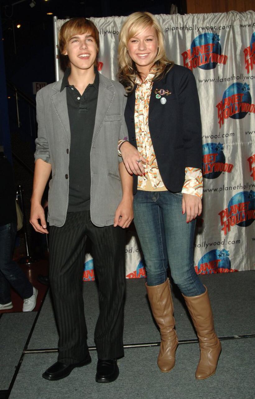 Cody Linley and Brie Larson at the New Line Cinema's "The Stars of Hoot."