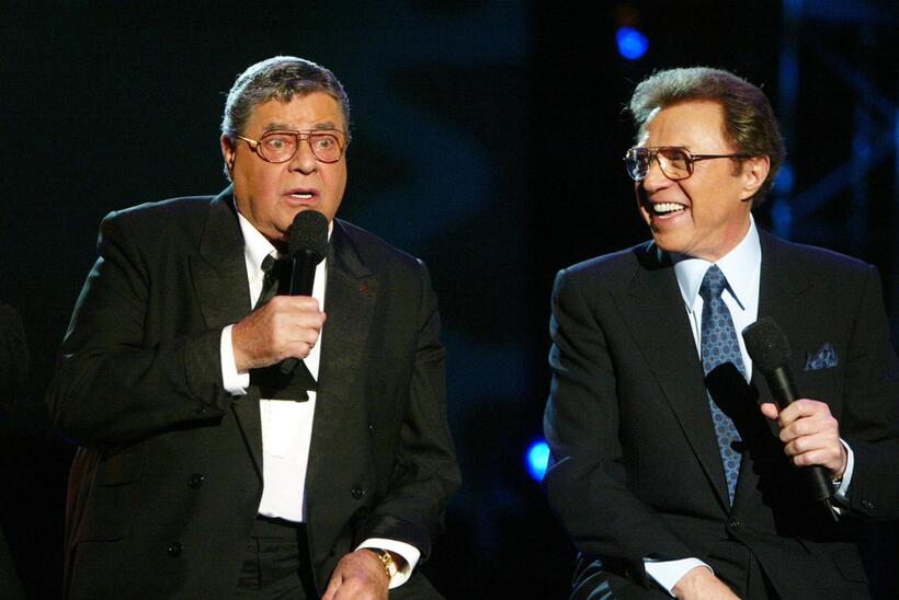 Jerry Lewis and Steve Lawrence at the 39th Annual Jerry Lewis MDA Labor Day Telethon.