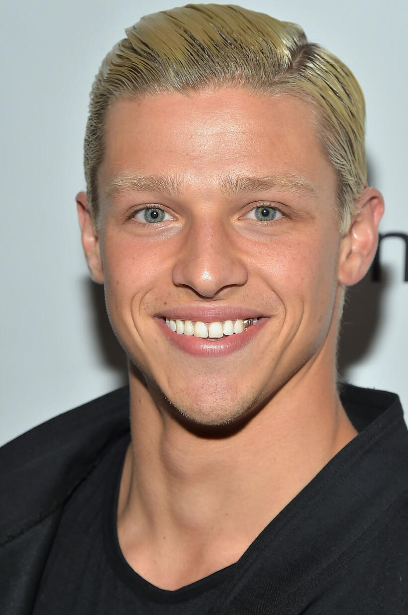 Spencer Lofranco at the "King Cobra" cast dinner in New York City.