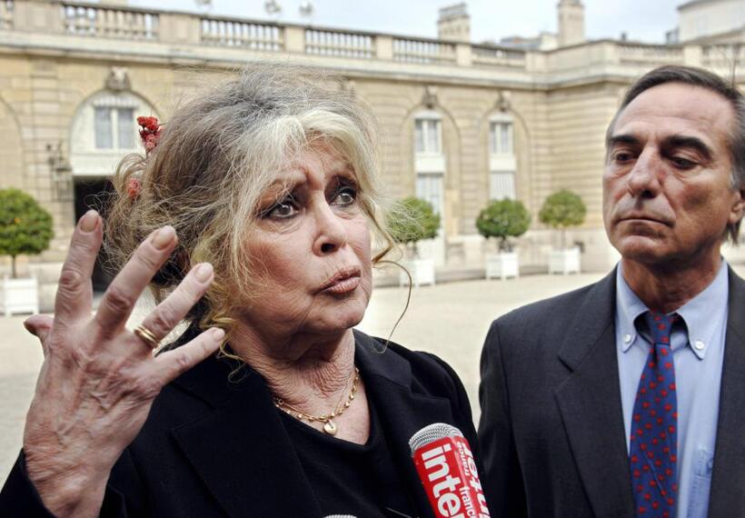 Brigitte Bardot at the Elysee Palace.