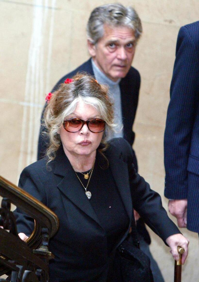 Brigitte Bardot and Bernard d'Ormale at a tribunal.