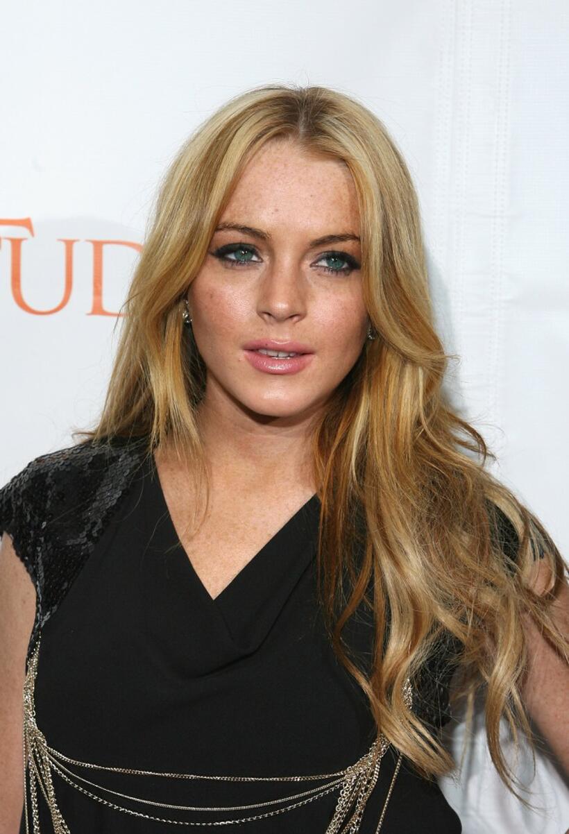 Lindsay Lohan at the Los Angeles premiere of "The Tudors."
