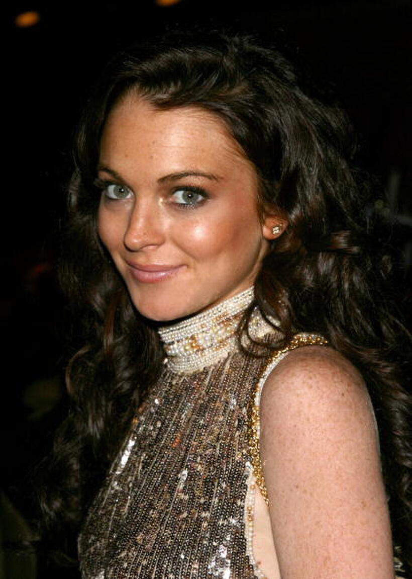Lindsay Lohan at the cocktaill reception during the 21st Annual American Cinematheque Award Honoring George Clooney.