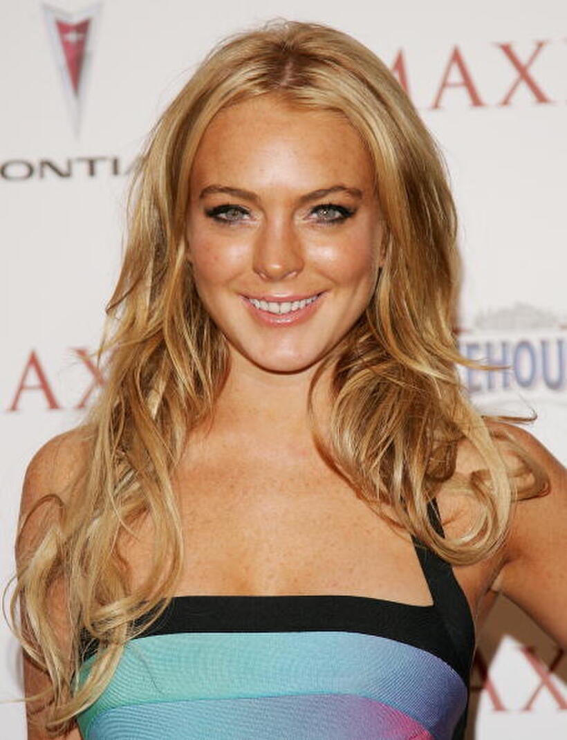 Lindsay Lohan at the Maxim Hot 100 Party .