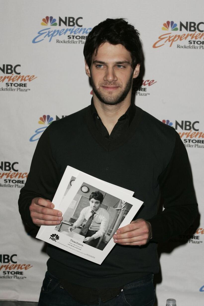 Justin Bartha at the autograph signing at NBC Experience Store.