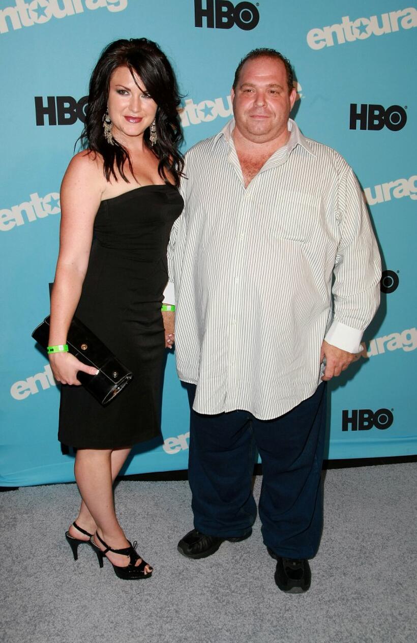 Louis Lombardi and Guest at the premiere of "Entourage."