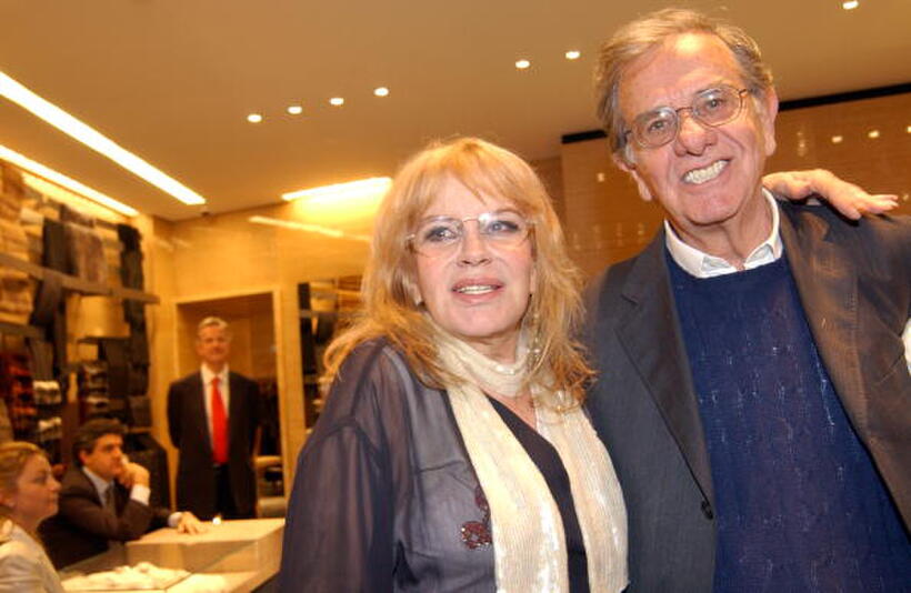 Antonella Lualdi and Enrico Lucherini at the party marking Palazzo Fendi opening to the public, at the new Italian Store.