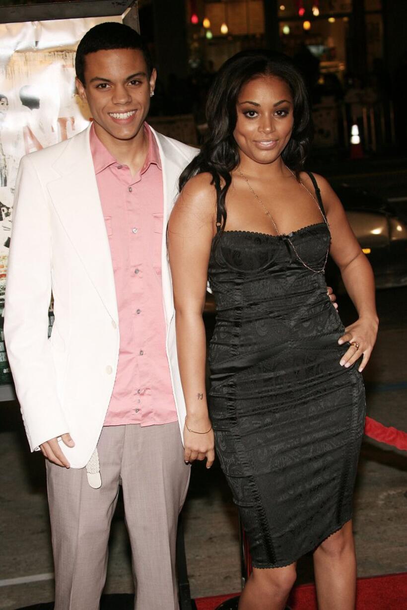 Evan Ross and Lauren London at the premiere of "ATL."
