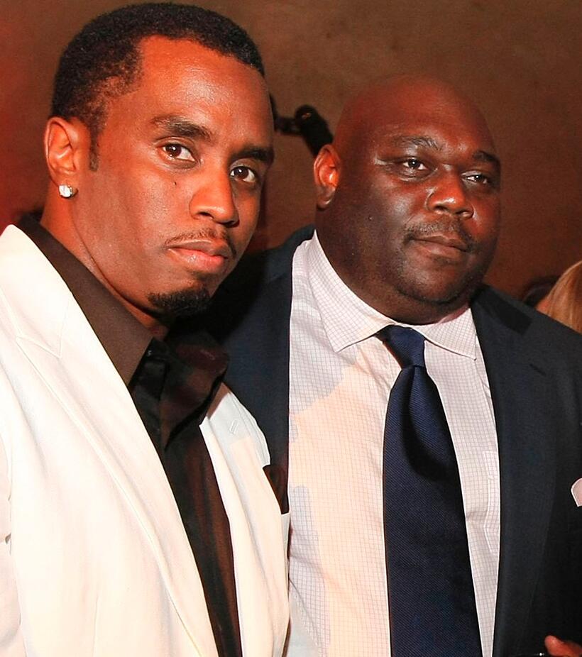 Sean Combs and Faizon Love at the after party of the premiere of "Iron Man."