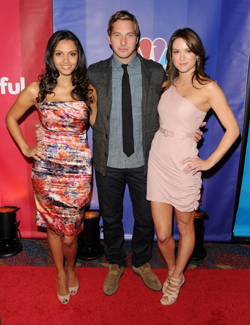 Jessica Lucas, Ryan Hansen and Danneel Harris at the 2010 NBC Upfront presentation.