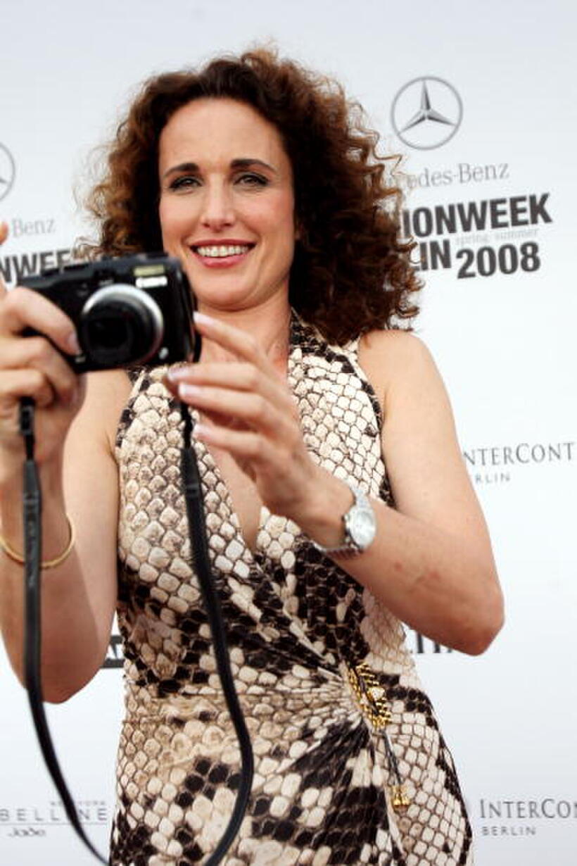 Andie MacDowell at the Michalsky fashion show during the Mercedes-Benz Fashion Week Berlin Spring/Summer 2008.