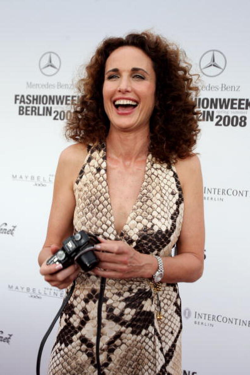 Andie MacDowell at the Michalsky fashion show during the Mercedes-Benz Fashion Week Berlin Spring/Summer 2008.