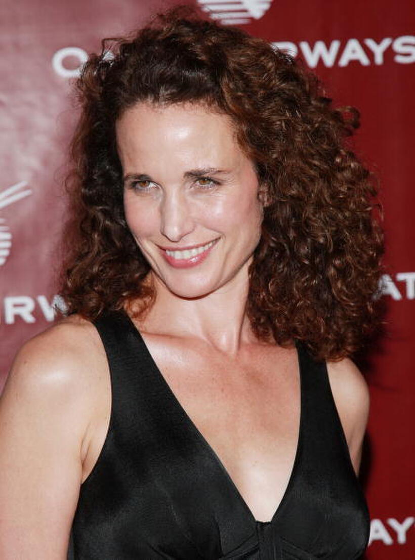Andie MacDowell at the Qatar Airways gala to celebrate their inaugural flights to NYC.
