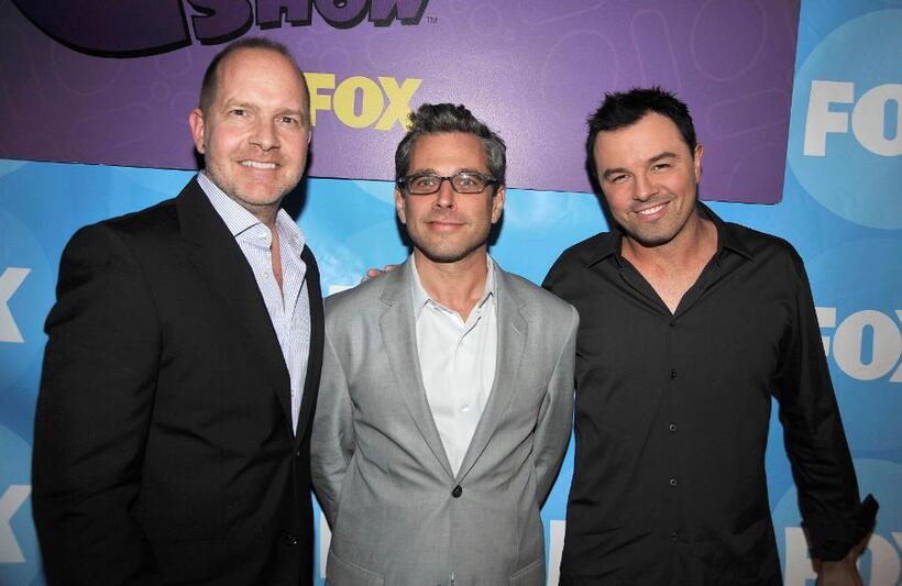 Mike Henry, Rich Appel and Seth MacFarlane at the premiere party of "The Cleveland Show."