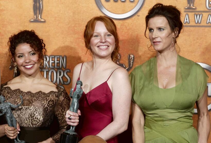 Justina Machado, Lauren Ambrose and Rachel Griffiths at the 10th Annual Screen Actors Guild Awards.