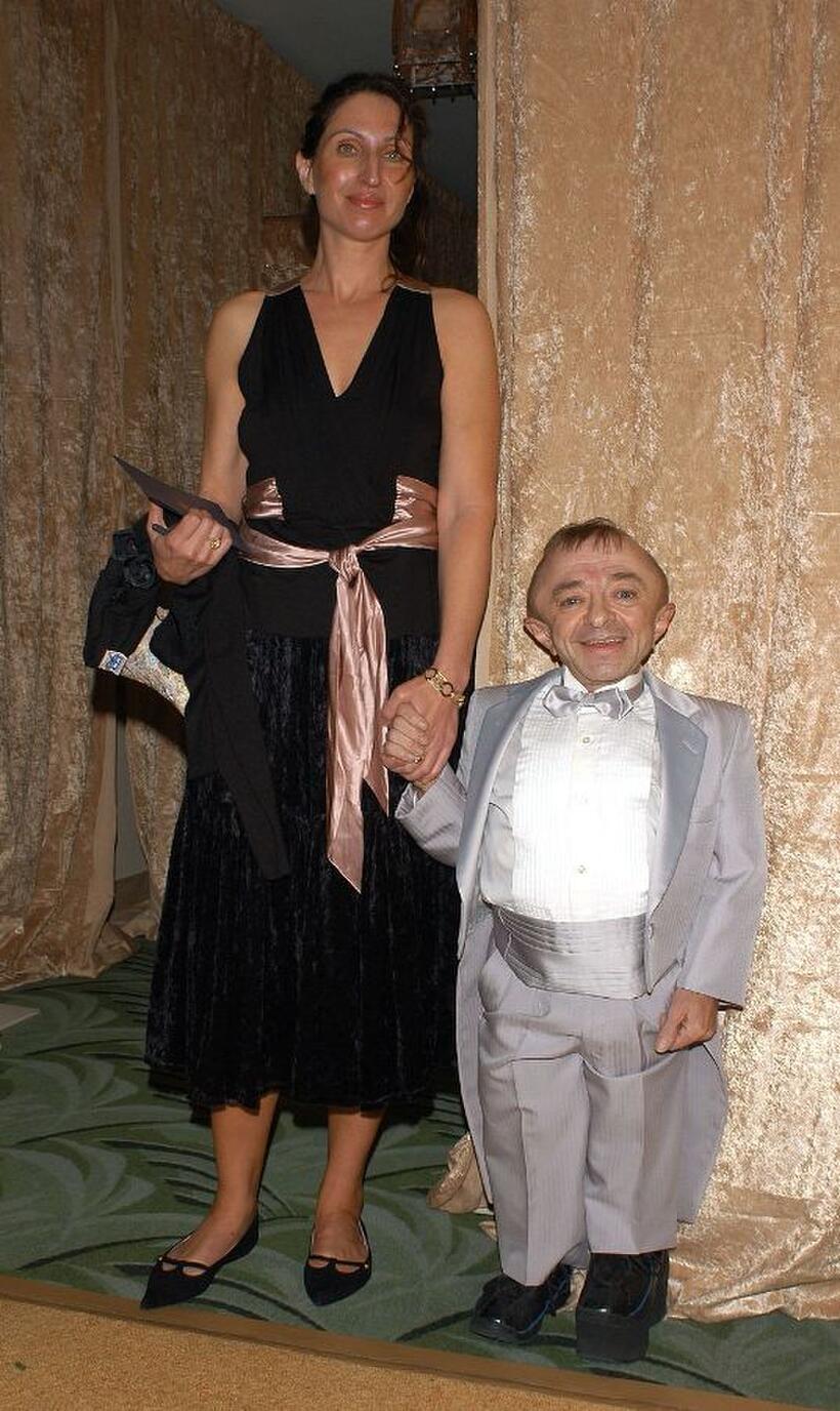 Bonnie Aarons and Michael J. Anderson at the HBO Golden Globe after party.