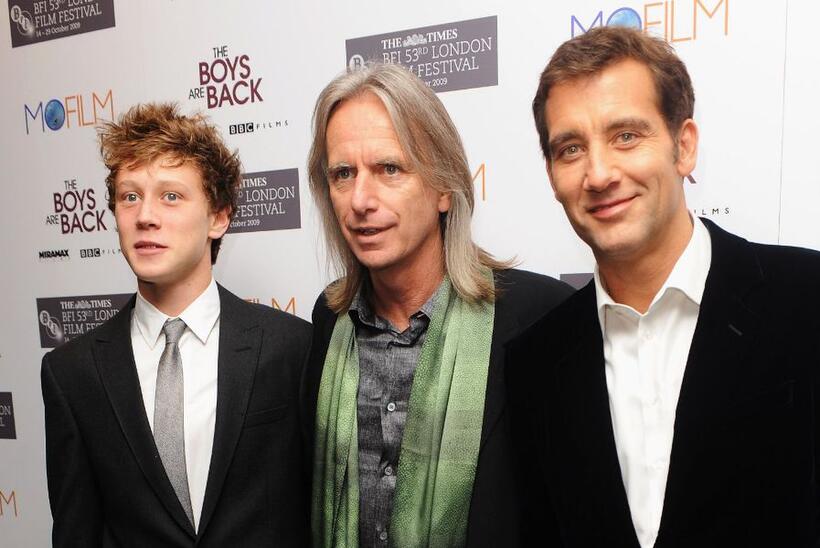 George MacKay, Scott Hicks and Clive Owen at the premiere of "The Boys Are Back" during the Times BFI 53rd London Film Festival.