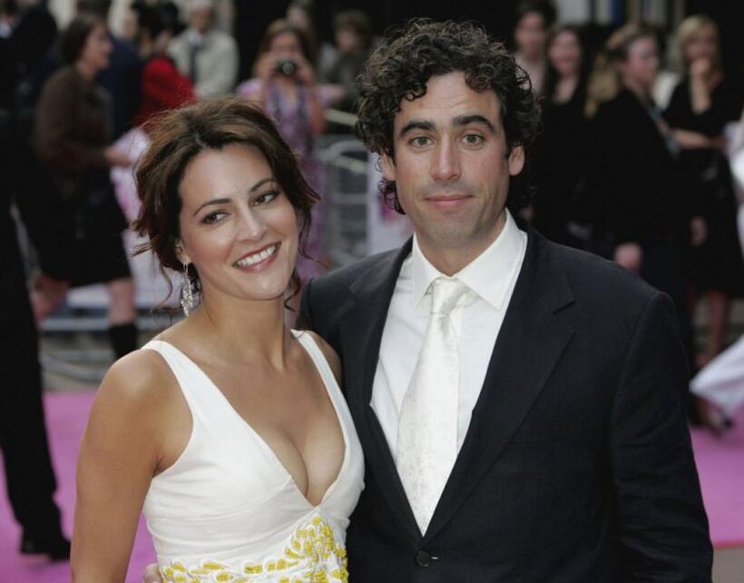 Stephen Mangan and Guest at the world premiere of "Confetti."