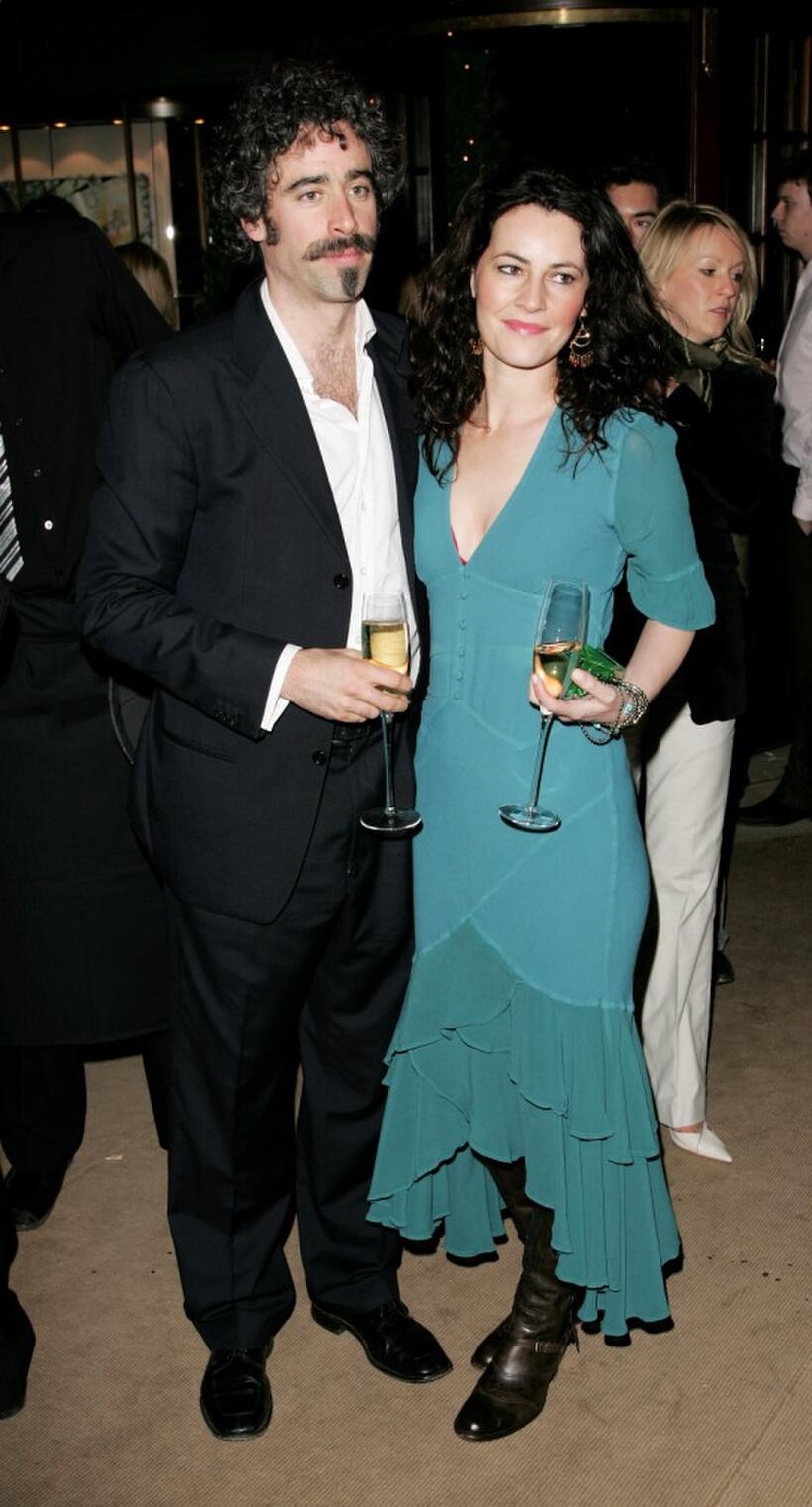 Stephen Mangan and his guest at the after show party of the UK premiere of "Match Point."
