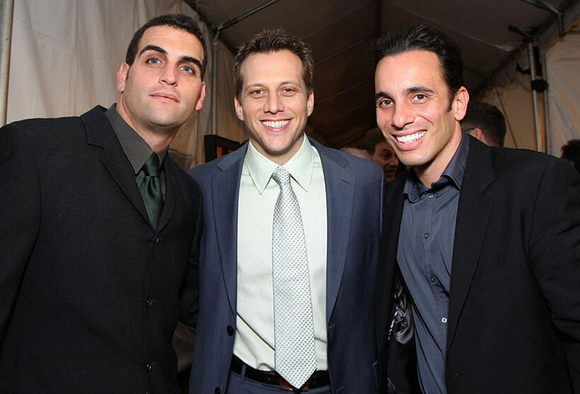 Bret Ernst, director Ari Sandel and Sebastian Maniscalco at the California premiere of "Vince Vaughn's Wild West Comedy Show."