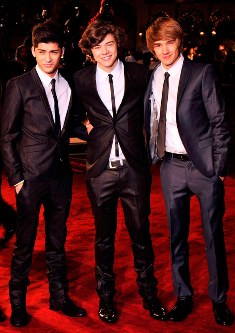 Zayn Malik, Harry Styles and Liam Payne at the world premiere of "The Chronicles Of Narnia: The Voyage Of The Dawn Treader" in London.