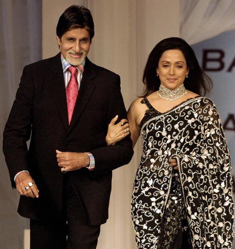 Amitabh Bachchan and Hema Malini at the music launch of "Babul."