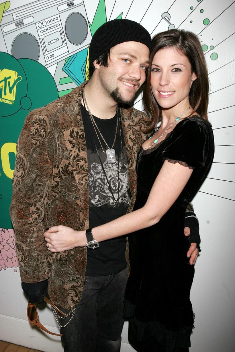 Bam Margera and Melissa Missy Rothstein at the MTV's Total Request Live.