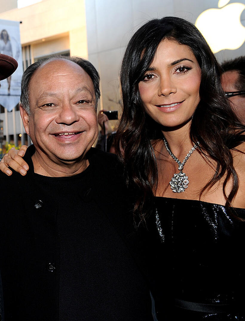 Cheech Marin and Patricia Manterola at the California premiere of "The Perfect Game."