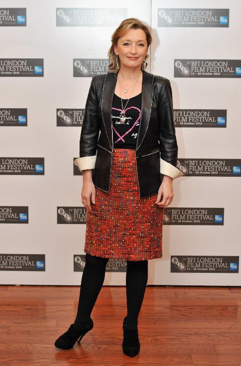 Lesley Manville at the photocall of "Another Year" during the 54th BFI London Film Festival.