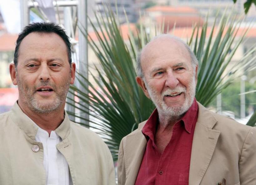 Jean Reno and Jean-Pierre Marielle at the photocall of "The Da Vinci Code" during the 59th edition of the Cannes Film Festival.