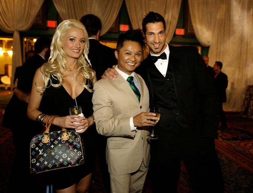 Holly Madison, Alec Mapa and Tim Weaver at the Human Rights Campaign Gala.