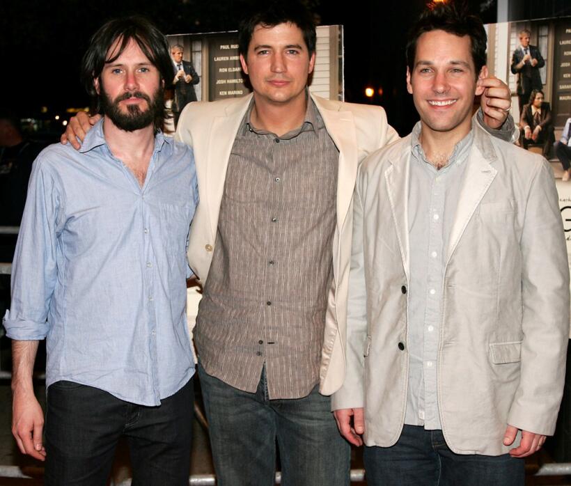Josh Hamilton, Ken Marino and Paul Rudd at the premiere of "Diggers."