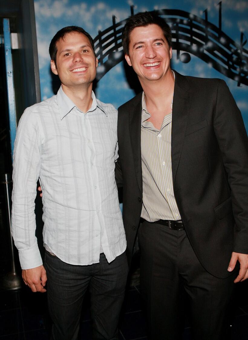 Michael Ian Black and Ken Marino at the after party of the premiere of "The Ten."