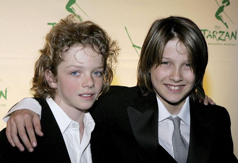 Alex Rutherford and Daniel Manche at the after party of the opening night of "Tarzan."