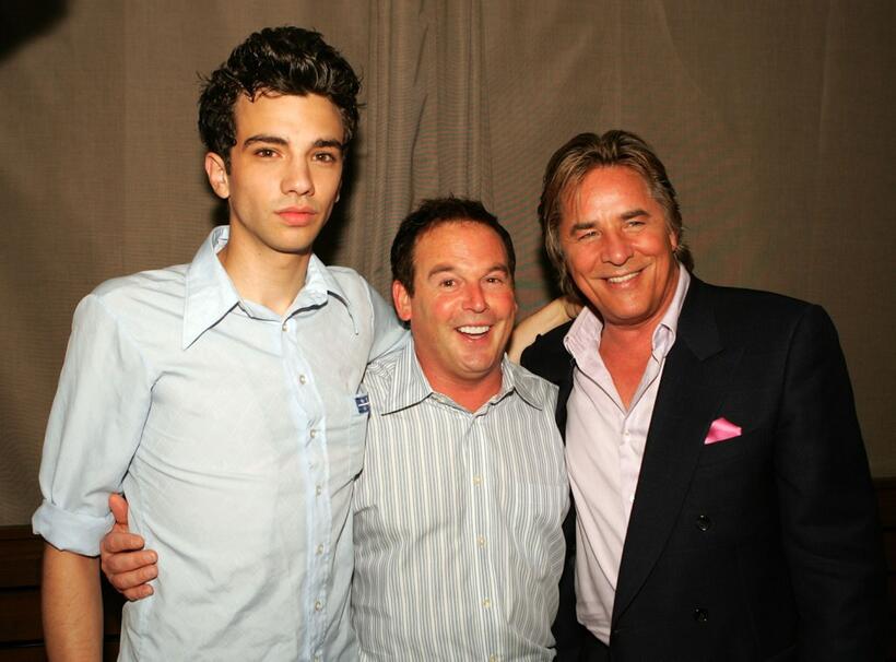 Jay Baruchel, Don Johnson and David Janollari at the WB Network stars party.